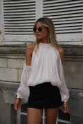 Octavia Cut-Out Blouse - Cream