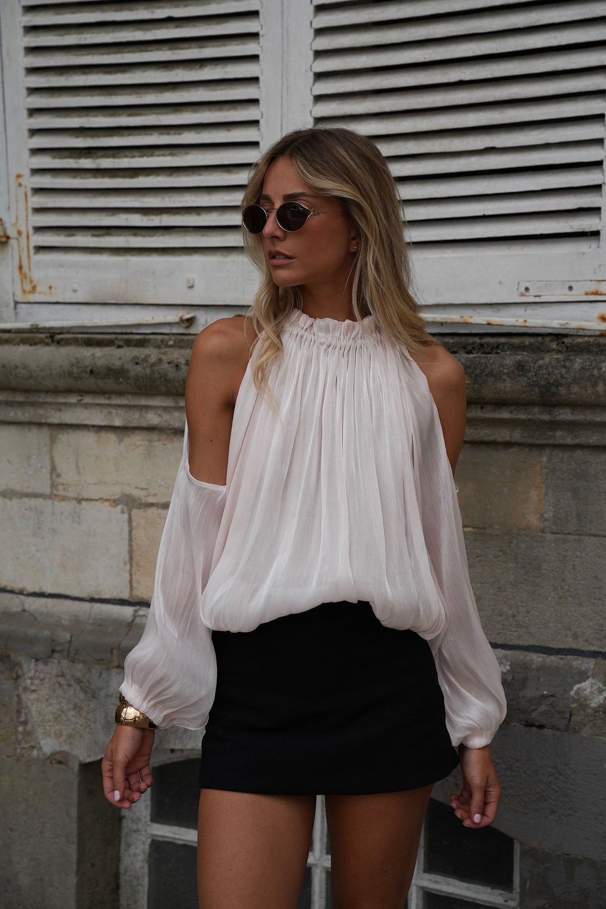 Octavia Cut-Out Blouse - Cream
