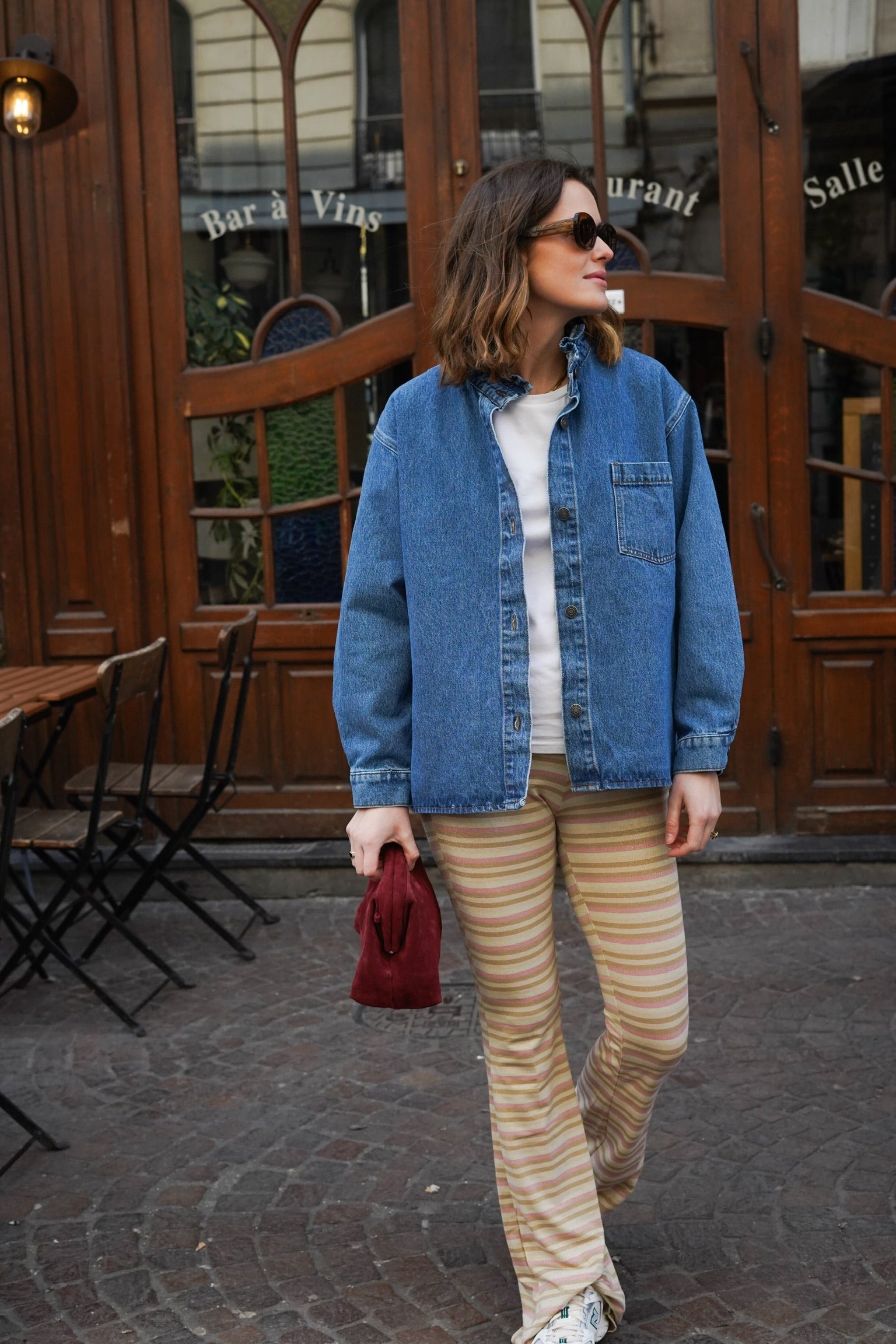 Billie Stripe Pink/Beige Glitter Pants