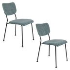 Benson - Chaise De Salle À Manger - Tissu - Gris/Bleu