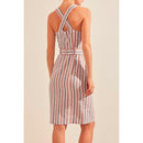 Suncoo - Vestido Recto De Lino - Malva Y Crudo