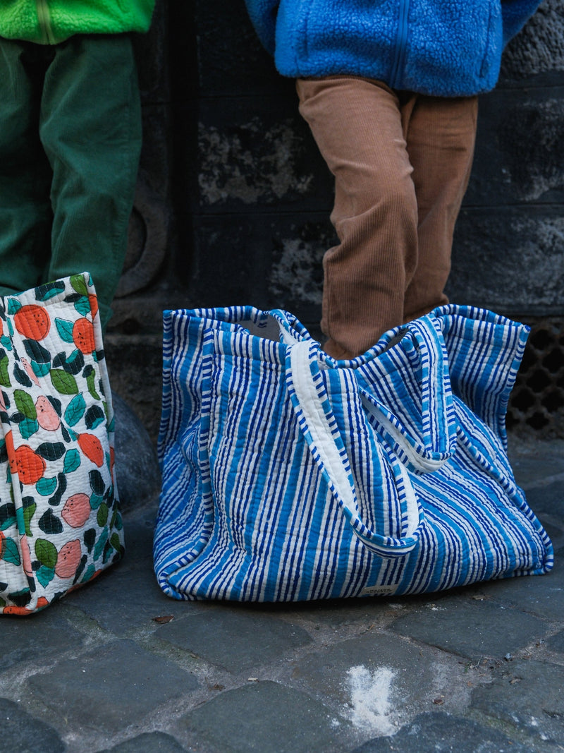 Bolso Tote Rayas Azules - 50x36