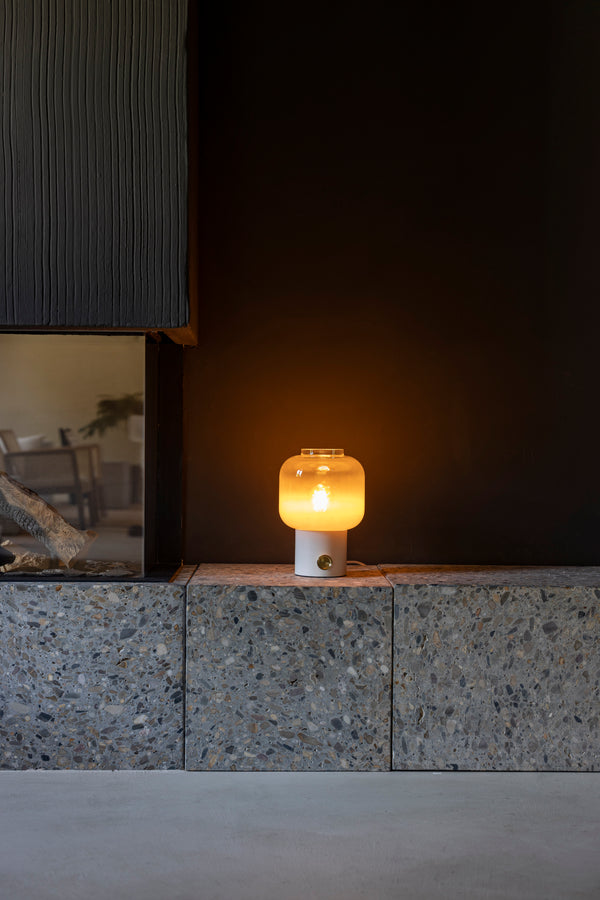Moody - Set of 2 Table Lamps - Glass - White