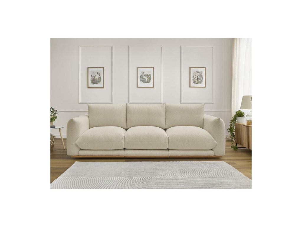Ernest - Canapé Droit Fixe 3 Places - Tissu Bouclette