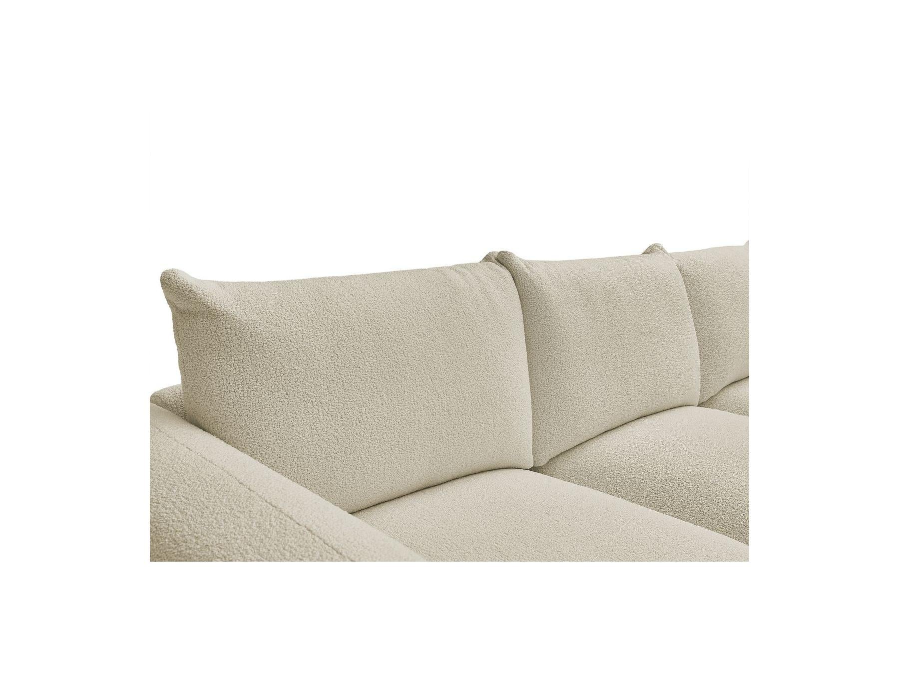 Ernest - Canapé Droit Fixe 3 Places - Tissu Bouclette
