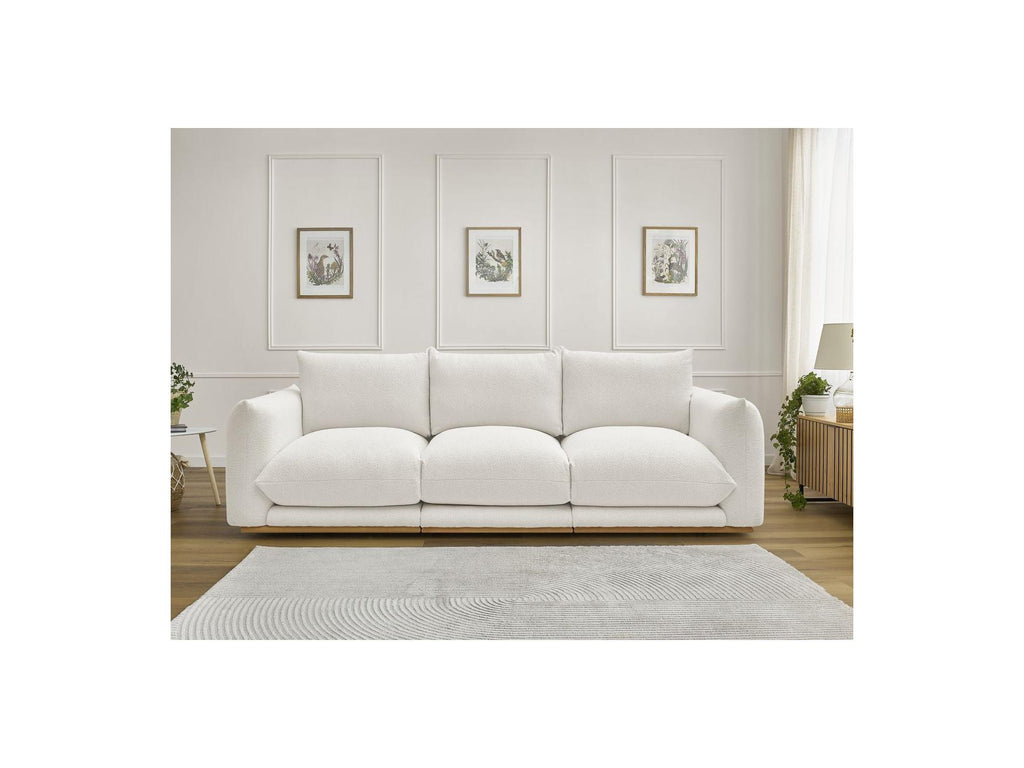 Ernest - Canapé Droit Fixe 3 Places - Tissu Bouclette