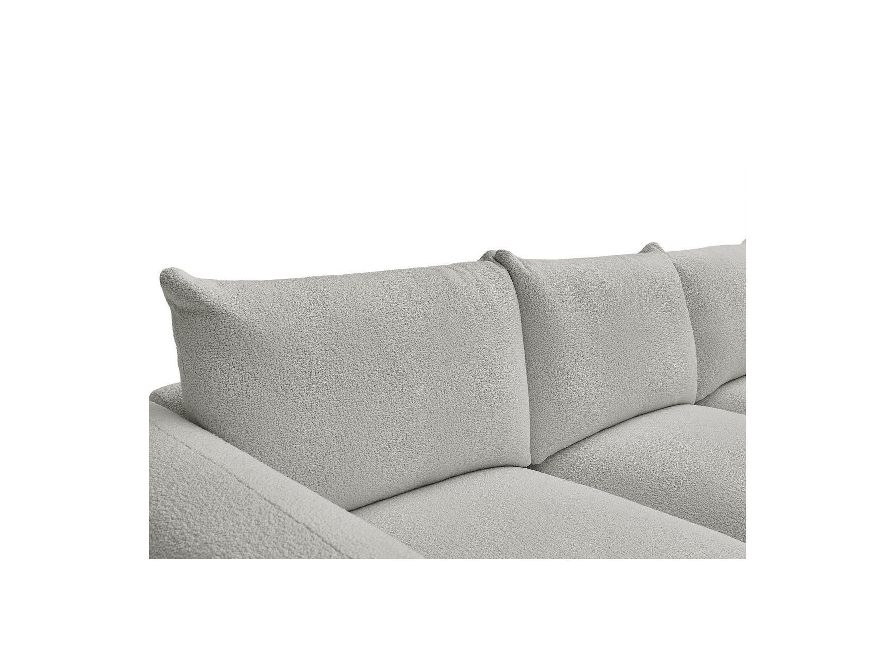 Ernest - Canapé Droit Fixe 3 Places - Tissu Bouclette