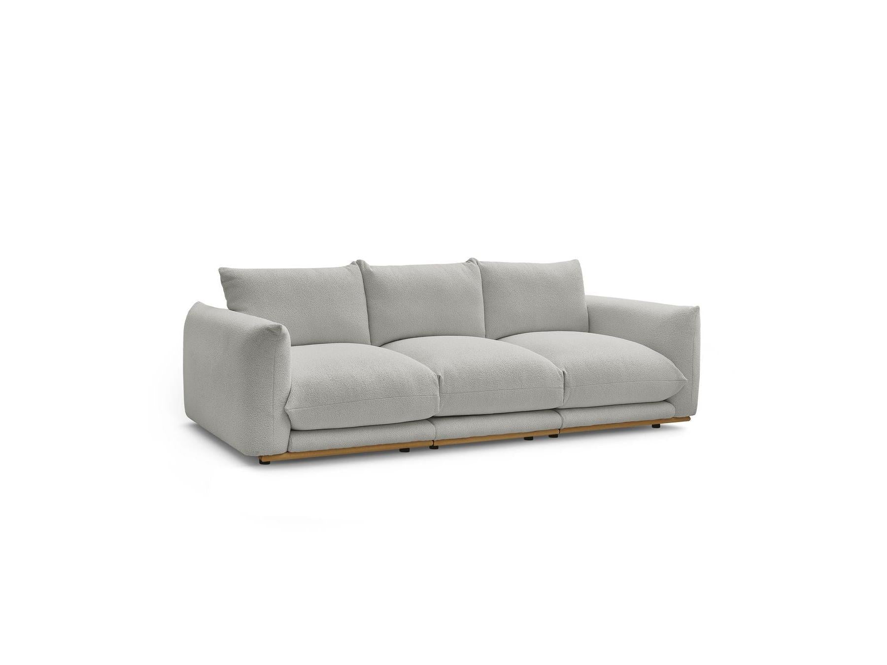 Ernest - Canapé Droit Fixe 3 Places - Tissu Bouclette