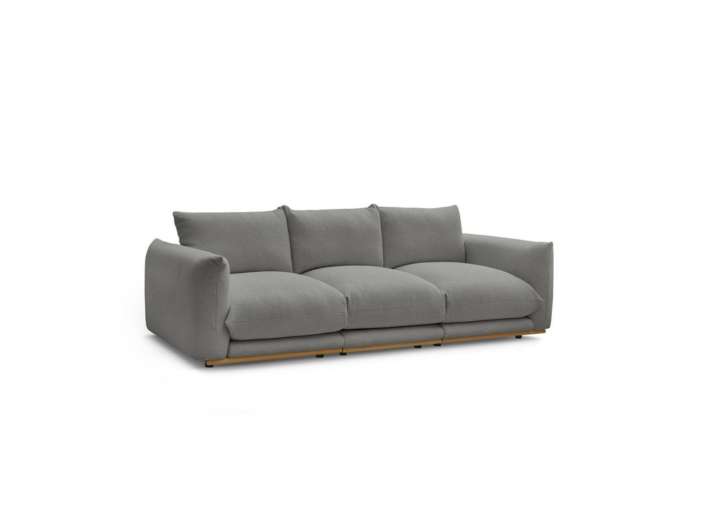 Ernest - Canapé Droit Fixe 3 Places - Tissu Bouclette