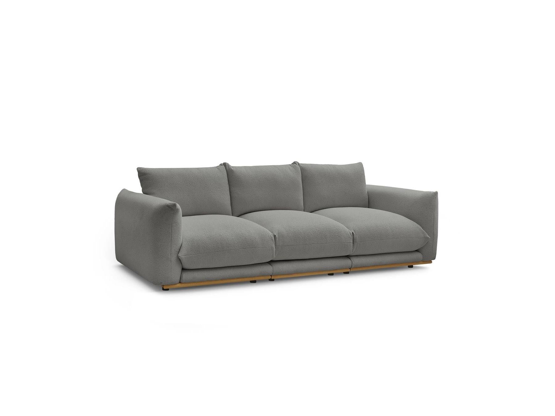 Ernest - Canapé Droit Fixe 3 Places - Tissu Bouclette
