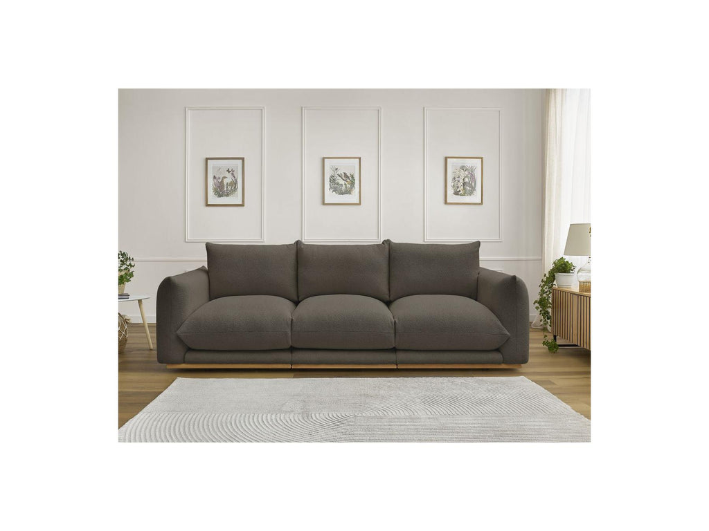 Ernest - Canapé Droit Fixe 3 Places - Tissu Bouclette