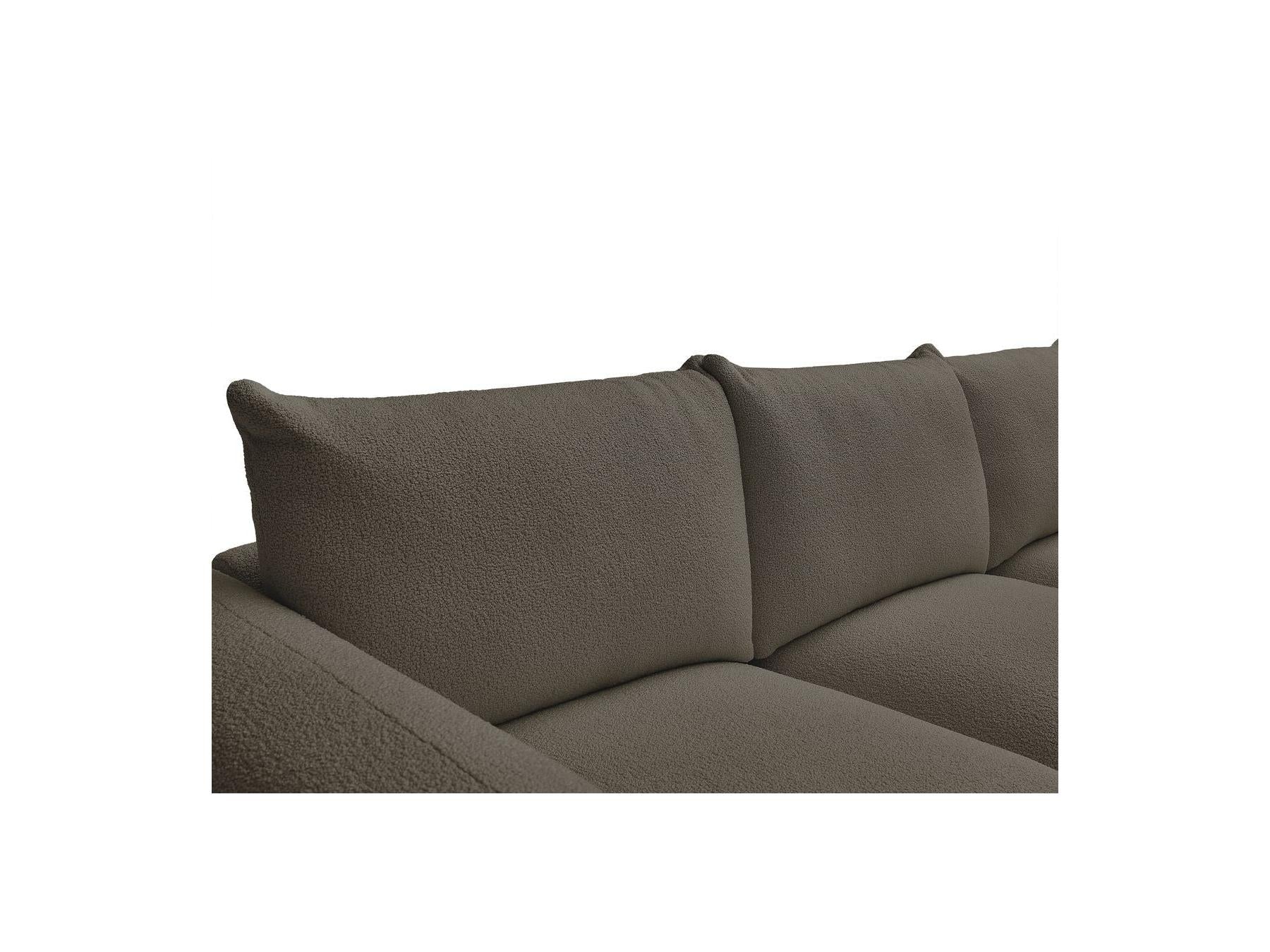 Ernest - Canapé Droit Fixe 3 Places - Tissu Bouclette