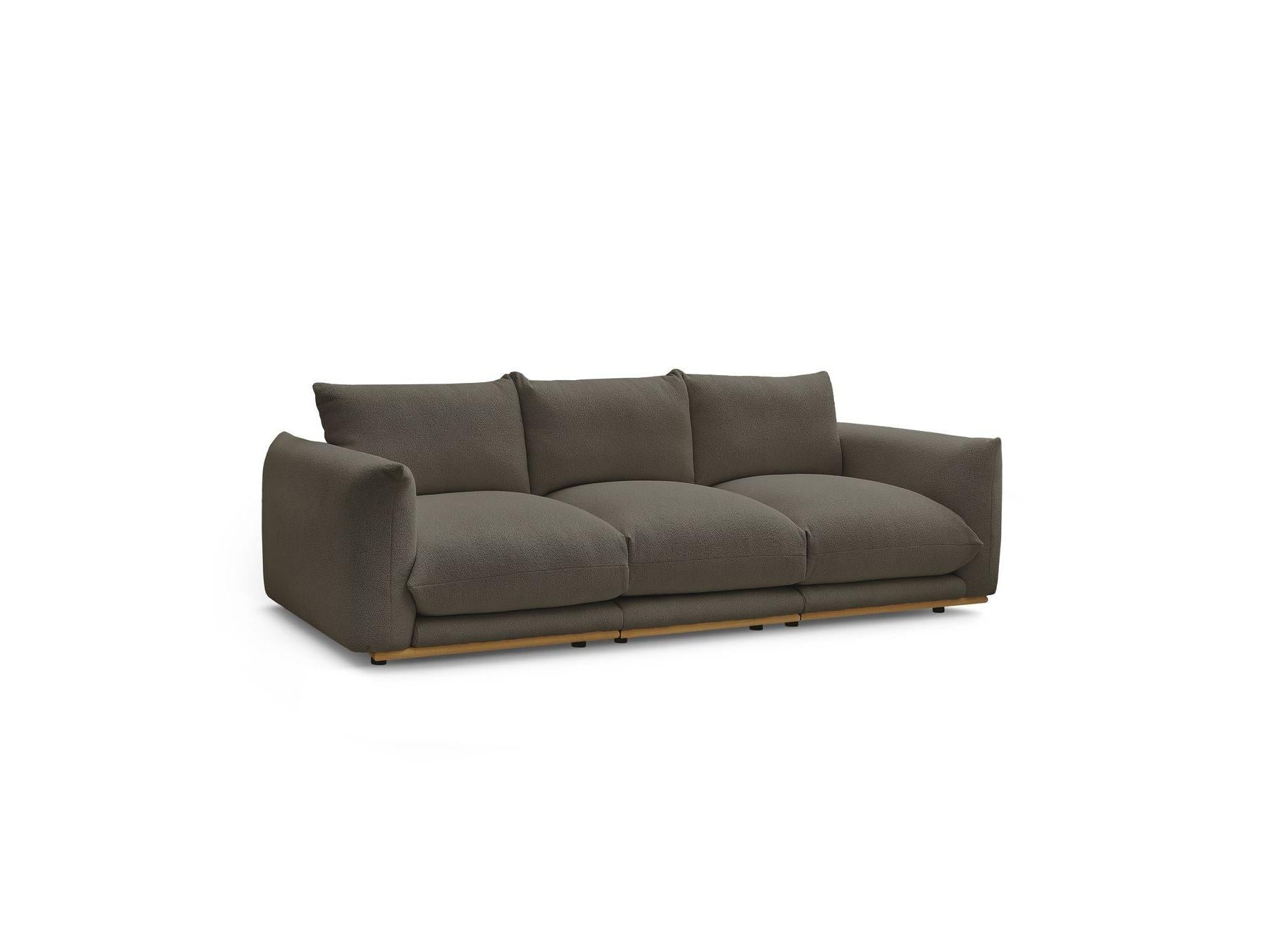 Ernest - Canapé Droit Fixe 3 Places - Tissu Bouclette