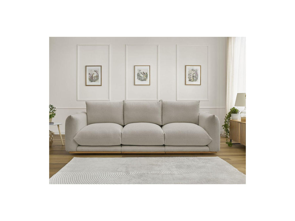 Ernest - Canapé Droit Fixe 3 Places - Tissu Bouclette
