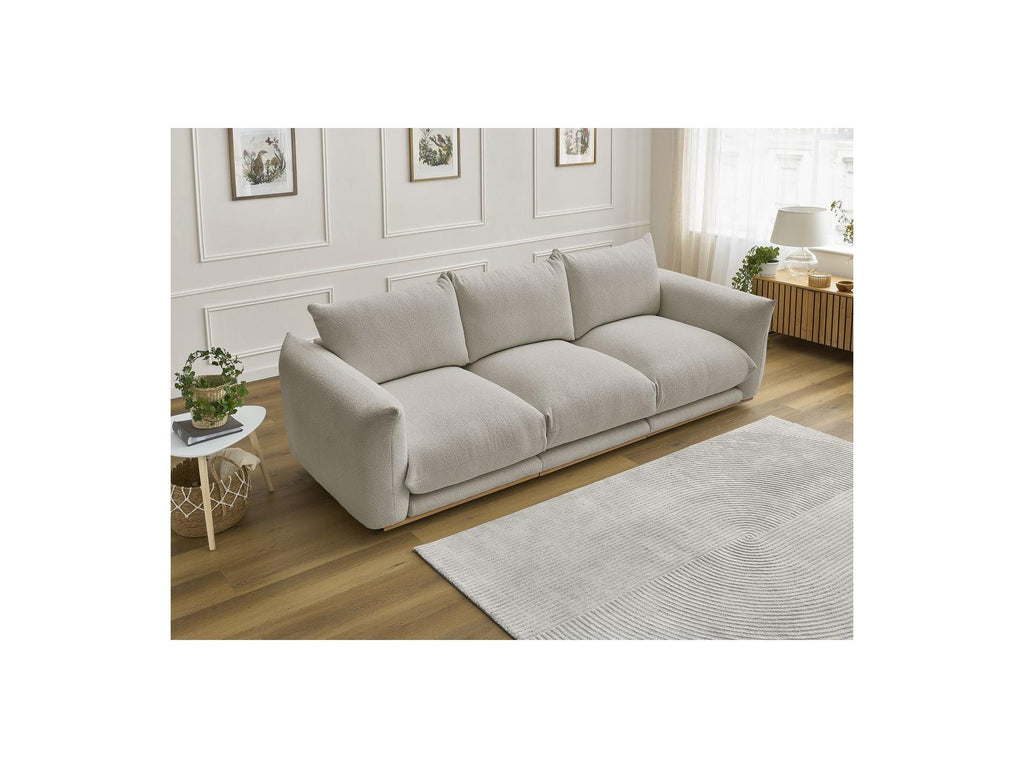 Ernest - Canapé Droit Fixe 3 Places - Tissu Bouclette