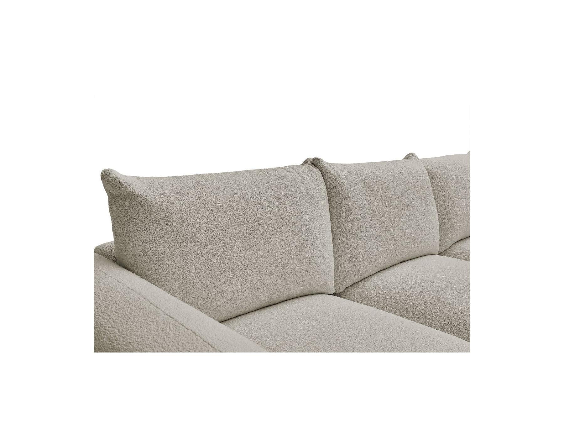 Ernest - Canapé Droit Fixe 3 Places - Tissu Bouclette