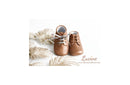 Mini-Arthur Soft Non-Slip Baby Slippers for Girls - Iridescent Camel Leather - Girl
