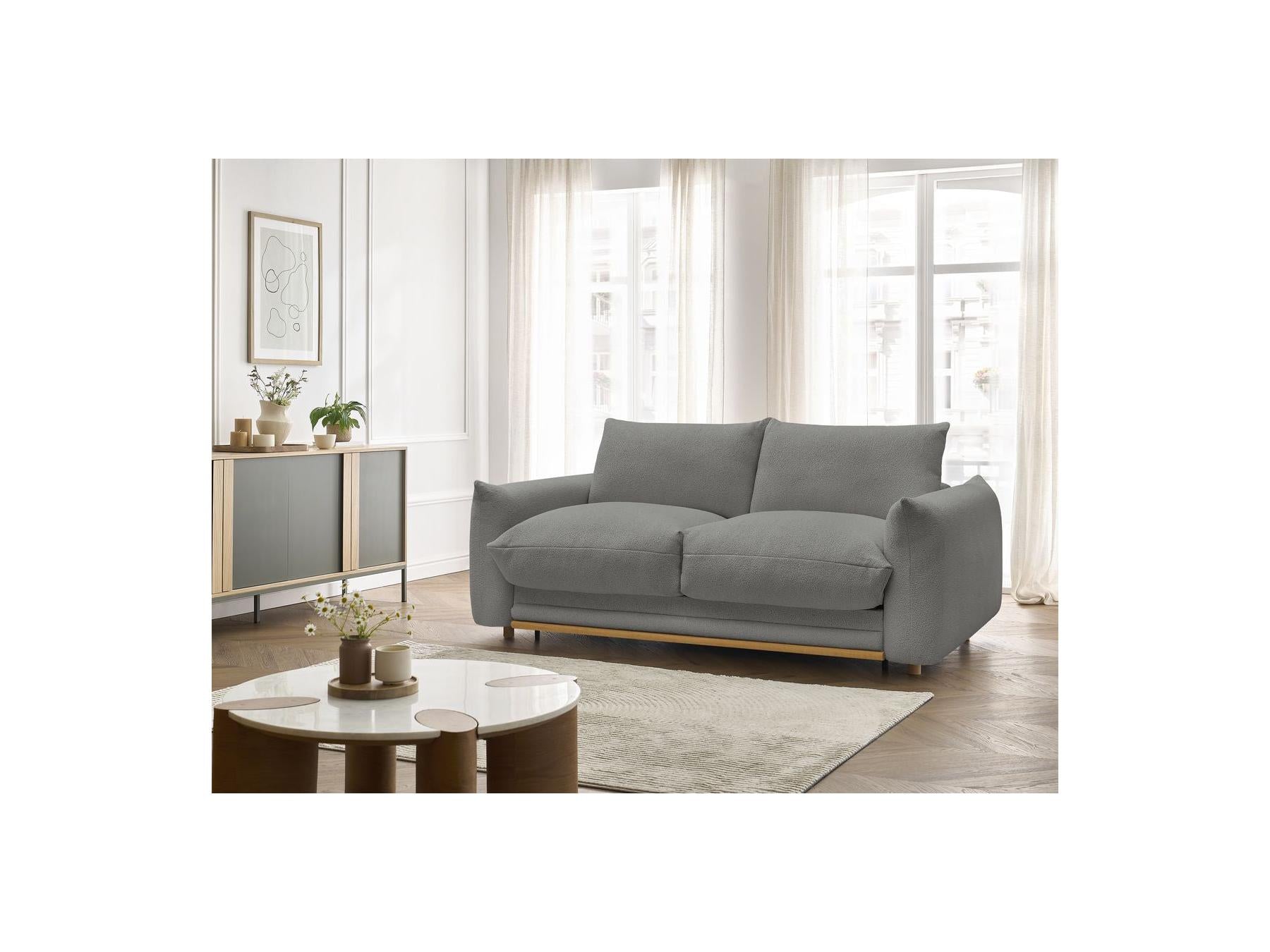 Ernest - Canapé Droit Convertible 3 Places - Tissu Bouclette