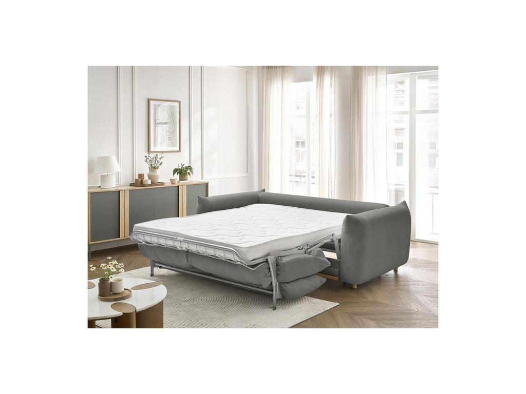 Ernest - Canapé Droit Convertible 3 Places - Tissu Bouclette