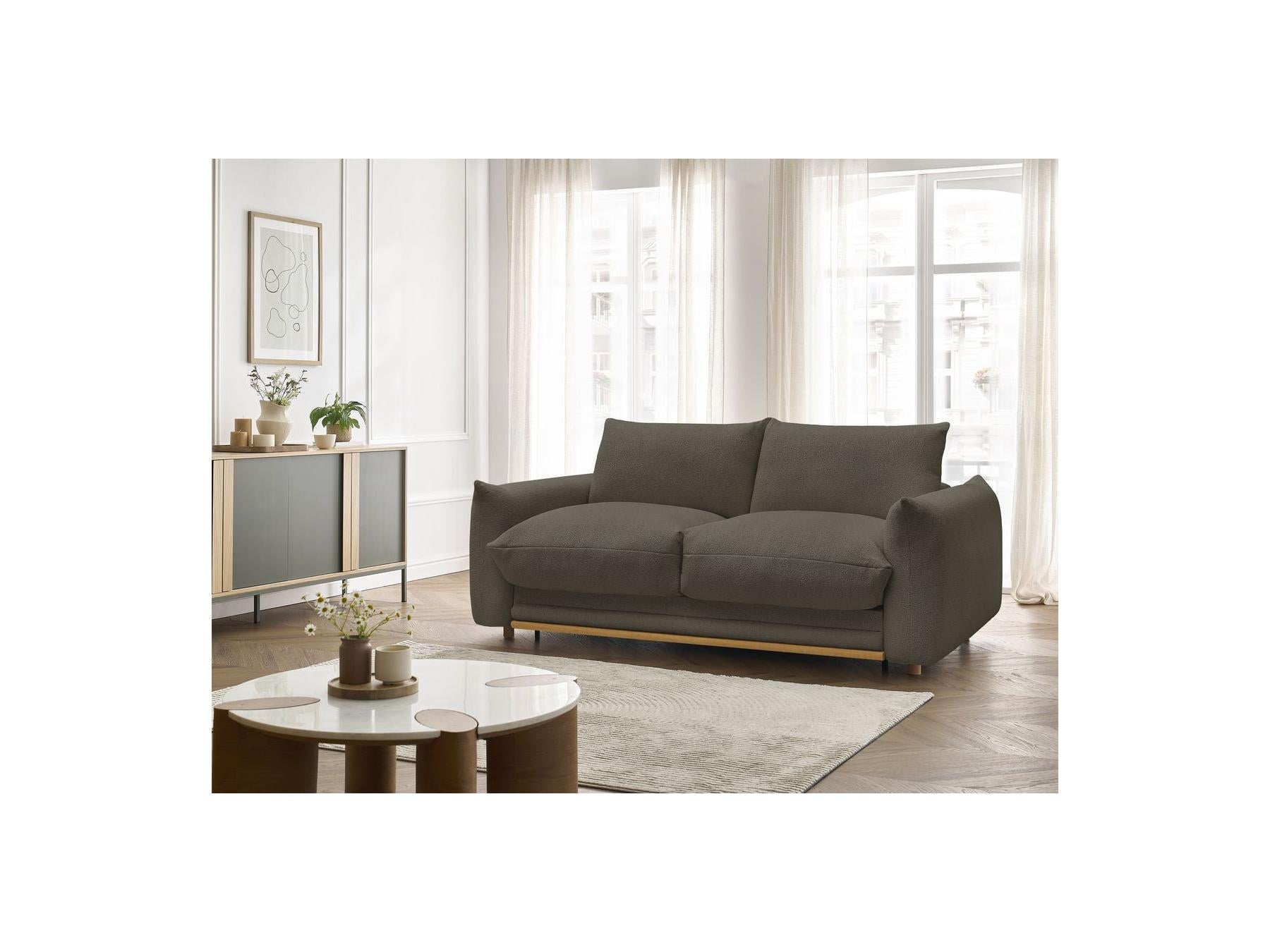 Ernest - Canapé Droit Convertible 3 Places - Tissu Bouclette