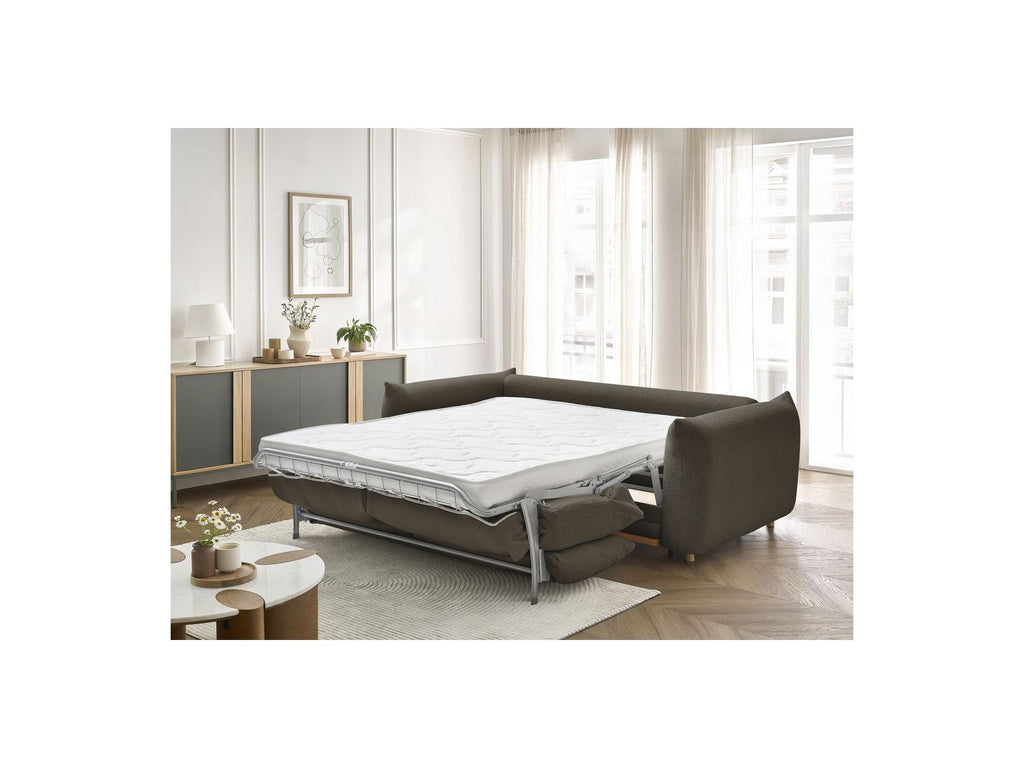 Ernest - Canapé Droit Convertible 3 Places - Tissu Bouclette
