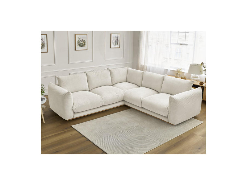 Canapé D'Angle Fixe - Ernest - Tissu Velours Côtelé