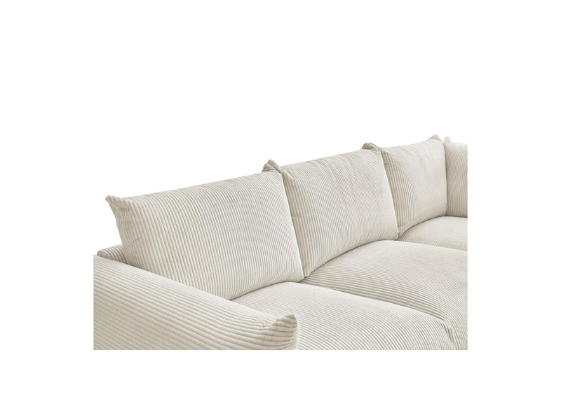 Canapé D'Angle Fixe - Ernest - Tissu Velours Côtelé
