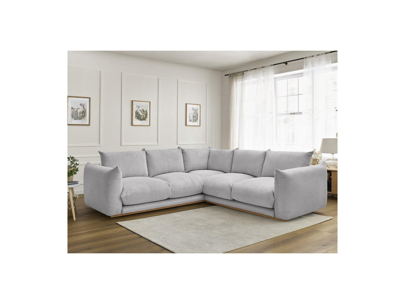 Canapé D'Angle Fixe - Ernest - Tissu Velours Côtelé