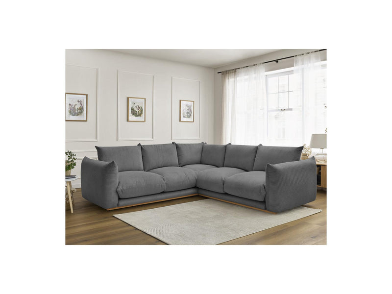 Canapé D'Angle Fixe - Ernest - Tissu Velours Côtelé