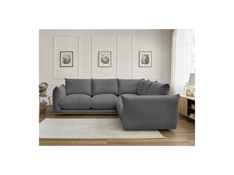 Canapé D'Angle Fixe - Ernest - Tissu Velours Côtelé