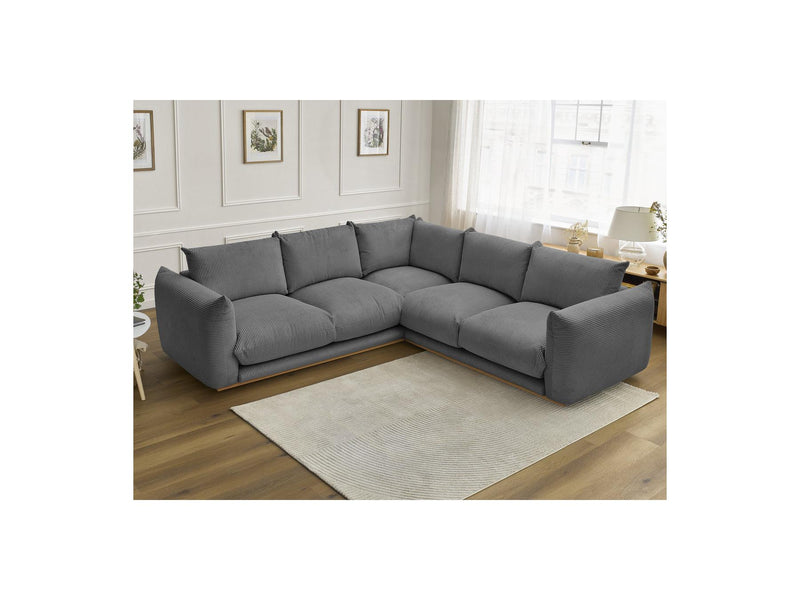 Canapé D'Angle Fixe - Ernest - Tissu Velours Côtelé