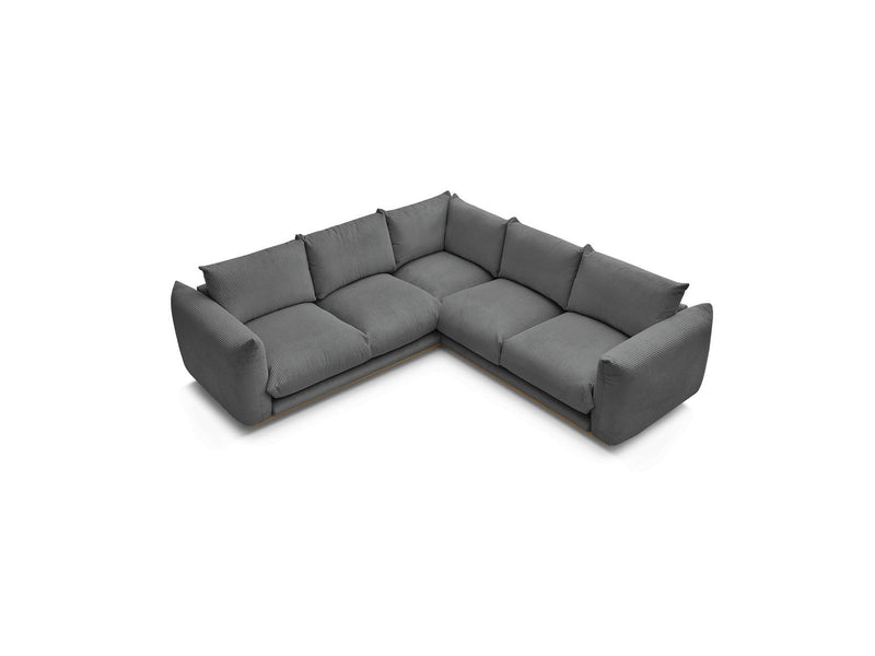 Canapé D'Angle Fixe - Ernest - Tissu Velours Côtelé