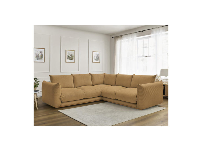 Canapé D'Angle Fixe - Ernest - Tissu Velours Côtelé