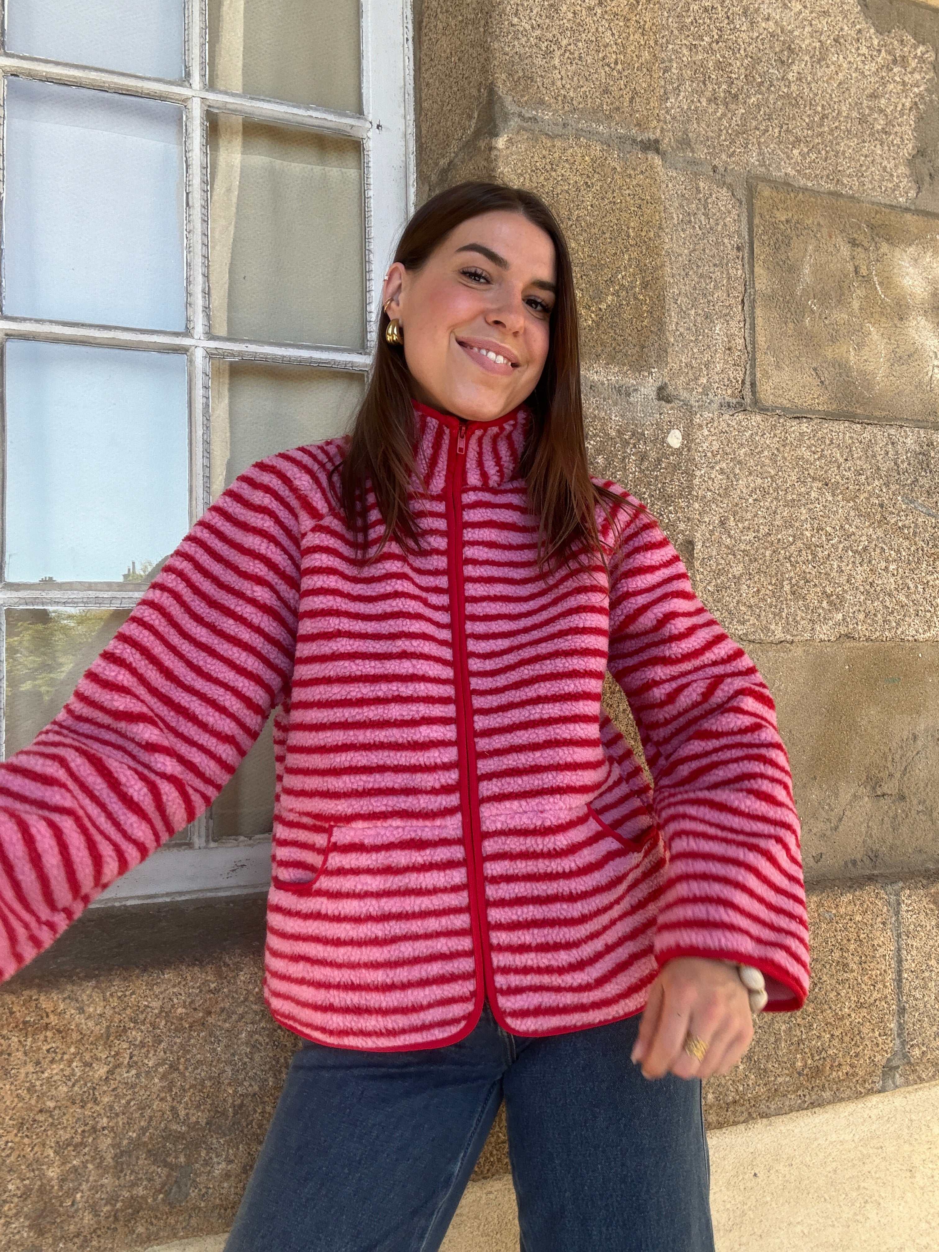 Veste polaire rayée Carmen