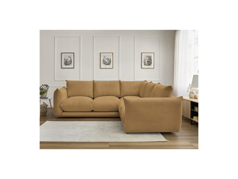 Canapé D'Angle Fixe - Ernest - Tissu Velours Côtelé