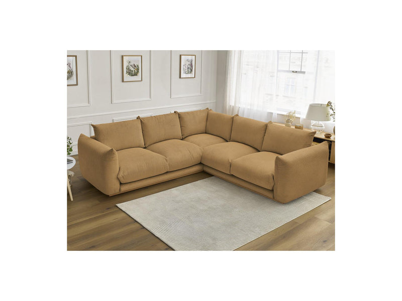 Canapé D'Angle Fixe - Ernest - Tissu Velours Côtelé