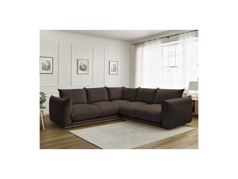 Canapé D'Angle Fixe - Ernest - Tissu Velours Côtelé