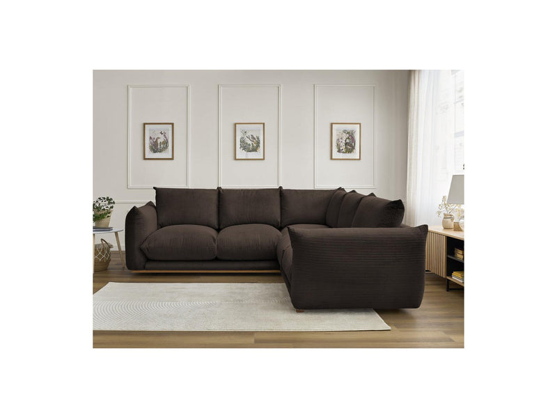Canapé D'Angle Fixe - Ernest - Tissu Velours Côtelé