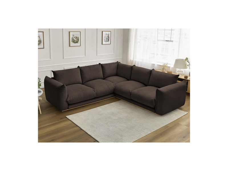 Canapé D'Angle Fixe - Ernest - Tissu Velours Côtelé