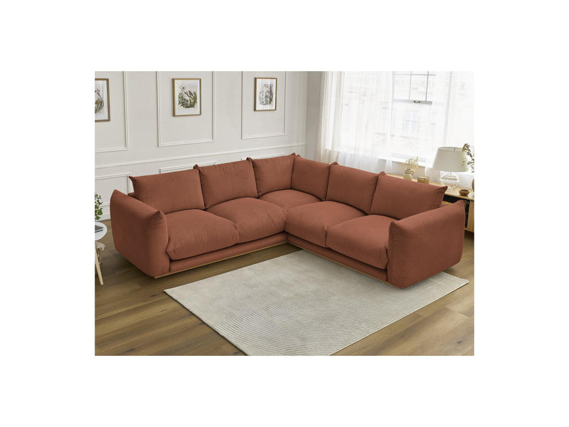 Canapé D'Angle Fixe - Ernest - Tissu Velours Côtelé