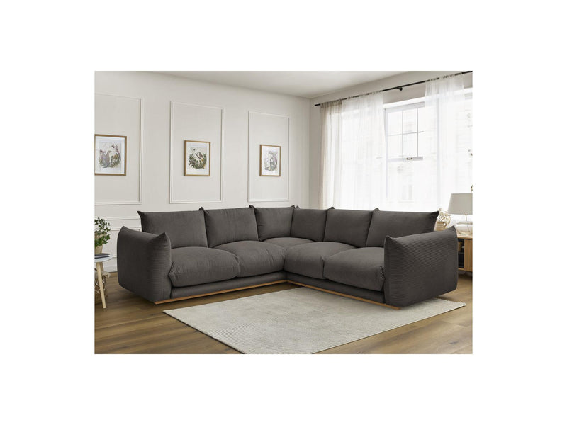 Canapé D'Angle Fixe - Ernest - Tissu Velours Côtelé