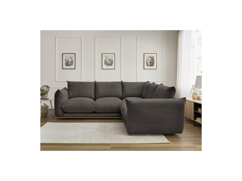 Canapé D'Angle Fixe - Ernest - Tissu Velours Côtelé