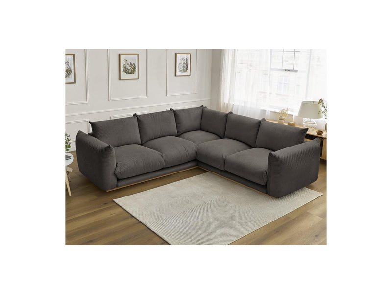 Canapé D'Angle Fixe - Ernest - Tissu Velours Côtelé