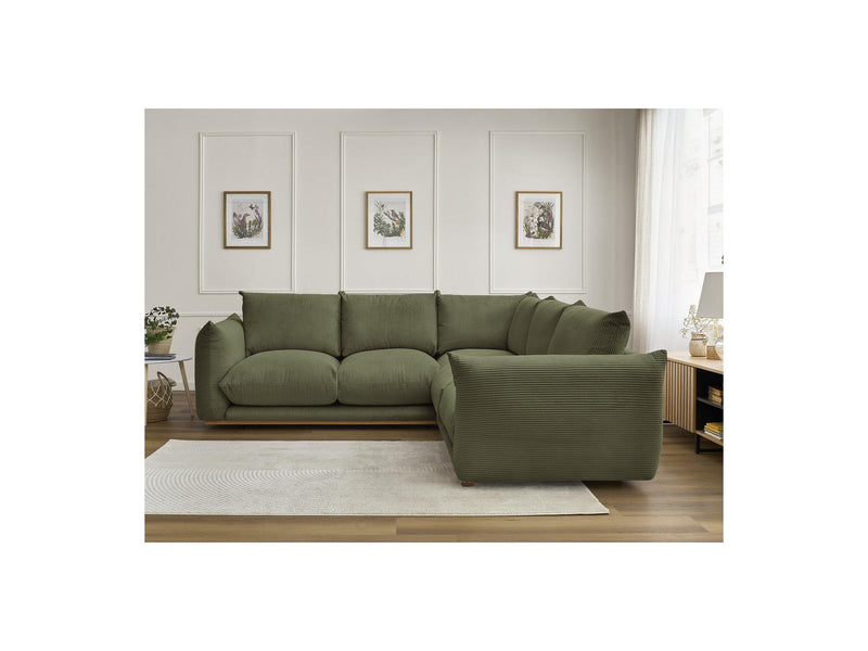 Canapé D'Angle Fixe - Ernest - Tissu Velours Côtelé