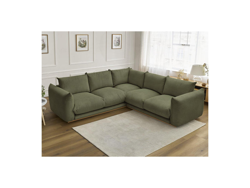 Canapé D'Angle Fixe - Ernest - Tissu Velours Côtelé