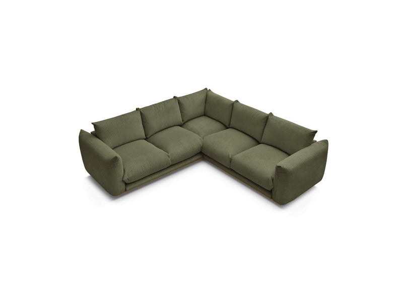 Canapé D'Angle Fixe - Ernest - Tissu Velours Côtelé