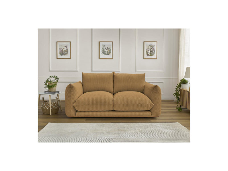 Canapé Droit Fixe 2 Places - Ernest - Tissu Velours Côtelé