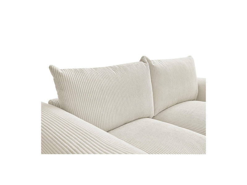 Canapé Droit Fixe 2 Places - Ernest - Tissu Velours Côtelé