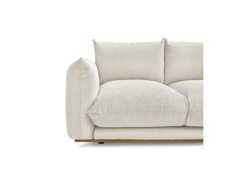 Canapé Droit Fixe 2 Places - Ernest - Tissu Velours Côtelé