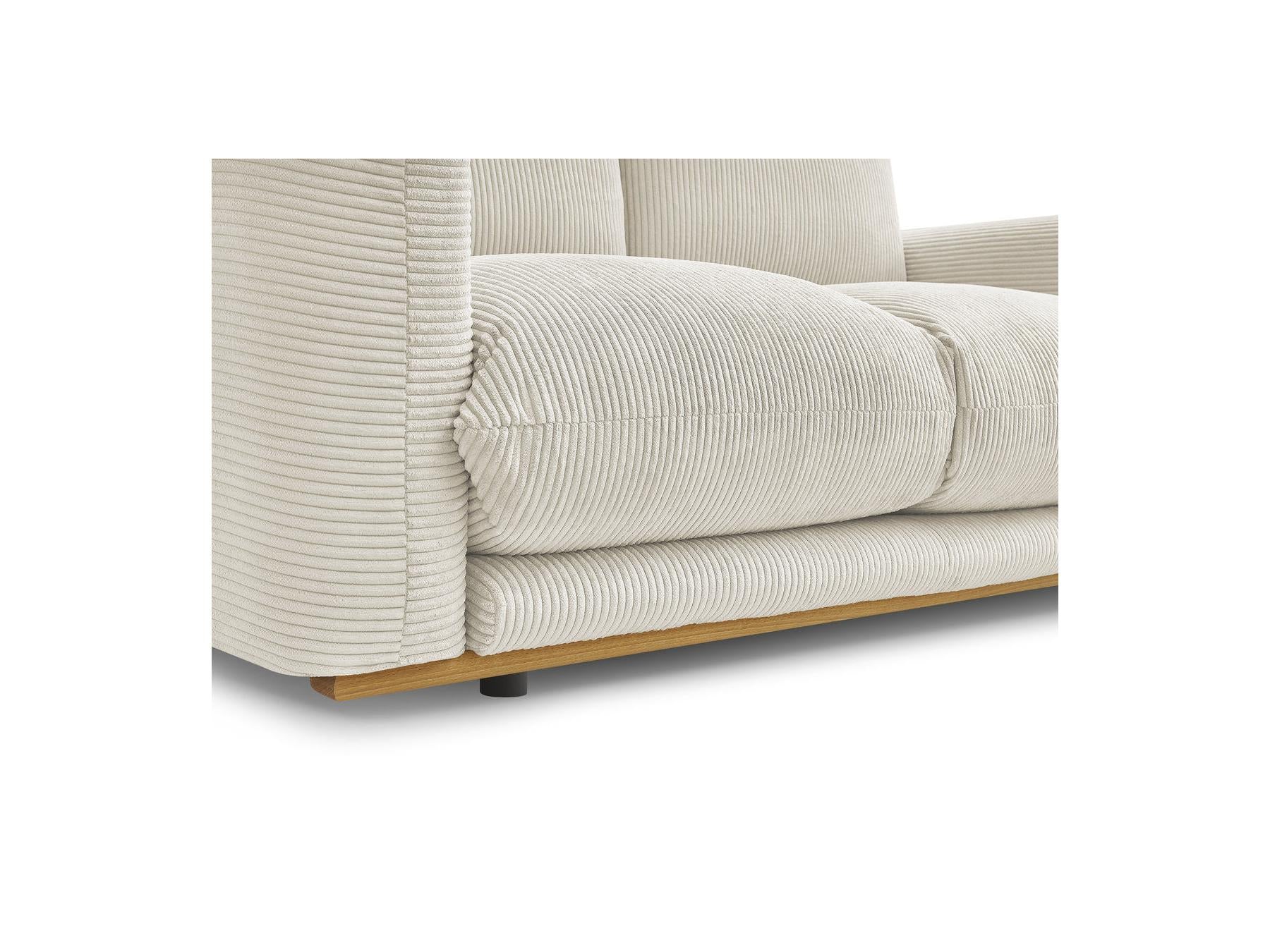 Ernest - Fixed Straight 2-Seater Sofa - Corduroy Fabric
